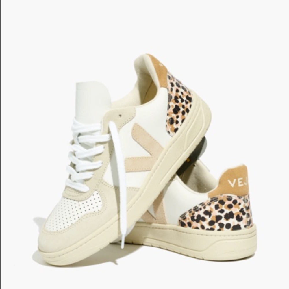 Madewell x Veja Animal Print Leather Sneakers